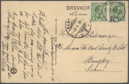 1909/1919, Lot Of Seven Commercial Covers (some Postal Wear), Sent To Bangkok (4) Resp. To Singapore (3), Incl. Two... - Andere & Zonder Classificatie