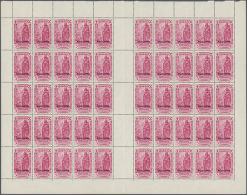 1943, Charity Issue "Historia Del Correo" With Overprint, 5c. To 2p., Lot Of 59 Complete U/m Sets Within Units.... - Collections