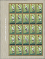 1965 (June 10), Burundi. Lot Of 2 IMPERFORATED Sheets Of 25 Stamps Each For The 15fr Value Of The BIRDS (airmail)... - Autres & Non Classés