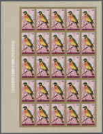 1965 (June 10), Burundi. Lot Of 2 IMPERFORATED Sheets Of 25 Stamps Each For The 14fr Value Of The BIRDS (airmail)... - Andere & Zonder Classificatie