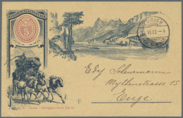 1889/1983 (ca.), Europa/Übersee, Postkutschen, Kl. Sammlung Von 17 Nur Versch. Belegen Mit Briefen Und... - Autres & Non Classés