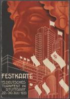1933 Turnfest Stuttgart, Tolle Sammlung Mit 24 Karten, Stempeln Und Belegen, Dabei Seltene Werbekarten, Freistempel... - Autres & Non Classés