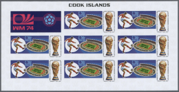 1974, Cook Islands. Progressive Proofs Set Of Sheets For The Issue WORLD CUP SOCCER CHAMPIONSHIP, MUNICH 1974. The... - Autres & Non Classés
