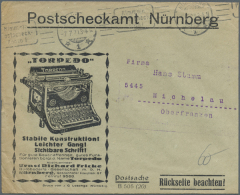 1921/1962, Ca 80 Postscheckumschläge, Dabei 2 Stück Frankiert, Einige Mit Reklamen Vorder-oder... - Non Classés