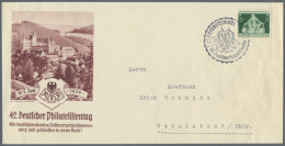 1936, 42. Deutscher Philatelistentag, Privatganzsachenumschlag Ziffer 8 Pf Neben 8 Pf, 3 Verschiedenfarbige Bilder,... - Other & Unclassified