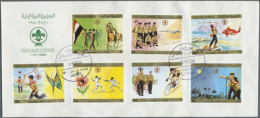 1980. Jemen BOY SCOUT ISSUE (Sc #367/70, #C56/58). Lot Containing 400 FDC Each With 7 Values Complete On Each Cover... - Other & Unclassified