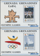 1992, Olympic Games Barcelona, Grenadines, $15 Souvenir Sheet "Baseball" 48 Pieces And $15 Souvenir Sheet "Sailing"... - Autres & Non Classés