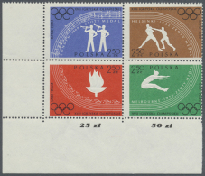 1960. POLAND. OLYMPIC GAMES ROME. Complete Sets Of 8 Values On 2 Different Complete Sheets Each Of Blocks Of 4... - Autres & Non Classés