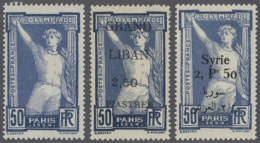 1924, Olympic Games Paris, Lot Of Three Sets Unmounted Mint: France, Lebanon And Syria. Maury Cat.value 827,-... - Autres & Non Classés