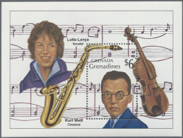 1988, Grenada - The Grenadines, Kurt Weill, Souvenir Sheet, Mi. # Block 179, (1220), Mnh, 600 Copies, Mi. 3.900,-... - Musique