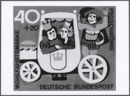 1965/1966, Bundesrepublik Deutschland, Wohlfahrtsmarken "Aschenputtel" Und "Froschkönig", Lot Von Zehn S/w... - Autres & Non Classés