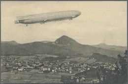 1913, Serie Von 8 Verschiedenen Ansichtskarten/ Ganzsachen Mit Motiv Des Zeppelin-Luftschiffes LZ 17 Sachsen In... - Andere & Zonder Classificatie