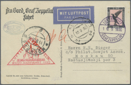 1912/1939, Sammlung Von 39 Briefen Und Karten, Meist Mit Zeppelin Befördert Ab Einmal Flugpost Rhein/Main,... - Autres & Non Classés