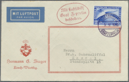 1930/39, Lot Von 6 Zeppelinbelegen Meist Kassel-Fahrten Dabei Besserer 3.9.30 In Type II, Sieg.-Nr. 82 Ab, 82, 3x... - Autres & Non Classés