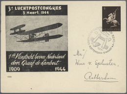 1927/1980, Samlung Von Ca. 100 Flugpostbelegen Und Einigen, Wenigen Luftpostetiketten Und Raketenpostmarken Im... - Autres & Non Classés