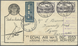 1931/1940, Neuseeland, 22 Detailiert Beschriebene Erstflugbelege, Dazu 1 Flugpostbeleg U. 1 Neuerer Beleg,... - Other & Unclassified