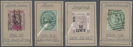 1865/1930 (ca.), Assortment Of 30 Stamps, Comprising Eg. GB Used Abroad, Varieties Of Overprints, Coloured... - Andere & Zonder Classificatie