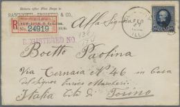 1890/1899, 6 Registered Letters To Italy All With US REGISTRY EXCHANGE Labels. One Of Them With Opening Faults... - Autres & Non Classés