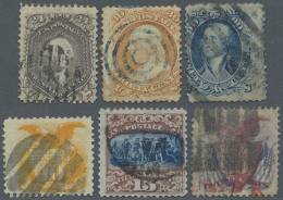 1857/1887, Mainly Used Lot Of 33 Stamps, Varied Condition, Incl. Better Pieces Like 1861 90c., 1869 15c. And 30c.... - Andere & Zonder Classificatie