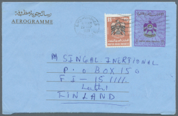 1973/1994 (ca.), Accumulation With About 205 Unused Or Used/CTO AEROGRAMMES Incl. Different Types, Values And... - United Arab Emirates (General)