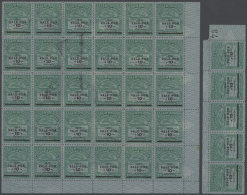 1937, Airmail Overprints, 10 C. On 3.70 B. Bluish Green, Mint Lot Of 35 Stamps (block Of 30 And Strip Of 5), Few... - Venezuela