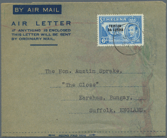 1953/1980 (ca.), Accumulation With About 70 Unused Or Used/CTO Mostly Modern Airletters And AEROGRAMMES But... - Other & Unclassified