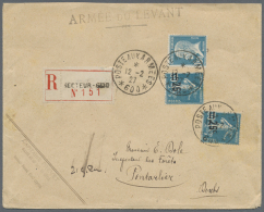 1927, 25 C./30 C. (2) W. Pasteur 1.50 Tied "POSTE AUX ARMEES 600 12-2 27" To Registered Cover To Pontarlier, Sender... - Syrie