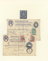 1890-1930, UNION OF SOUTH AFRICA & TRANSKEI : Selection Of Stationerys, Cards And Stamps On 17 Album Pages,... - Other & Unclassified