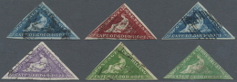 1853-64: Group Of 21 Triangles Of All Denominations, From 4d. Blue On Blued Paper To 1s. Emerald, About 2/3 Of The... - Autres & Non Classés