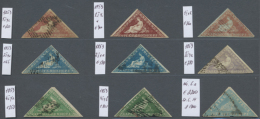 1853, Triangles, Five Used Inc. 4d Woodblock And One Mint, Some W. Pinholes, Minor Faults, Michel Cat. Value 4985.-... - Andere & Zonder Classificatie