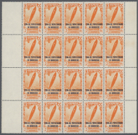 1943, Charity Issue "Historia Del Correo" With Overprint, 5c. To 2p., Lot Of 55 Complete U/m Sets Within (folded)... - Maroc Espagnol