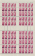 1943, Charity Issue "Historia Del Correo" With Overprint, 5c. To 2p., Lot Of 100 Complete U/m Sets Within (folded)... - Spanish Morocco