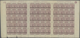 1870/1890 (ca.), FISCALS, Lot Of 257 Stamps Within Large Units (incl. Marginal Inscriptions And Gutter Pairs With... - Sierra Leone (1961-...)