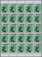 1974, Ornamental Fishes ('Guppys') In 267 Complete Sets In Larger Blocks, Mint Never Hinged, Mi. 209/12, €... - Singapour (1959-...)