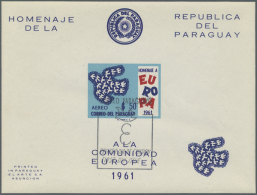 1961, Cept Commemorative Issue (Mi.Nos 986/1000, Bl. 14/17), 220 Perforated Sets And 280 Imperforated Sets Each In... - Paraguay