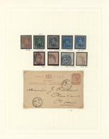 1870-1910, Selection Of Stationerys, Cards And Stamps On Seven Album Pages, Including Registered Stationery 1922... - Mauritius (1968-...)