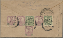 1897/1941, Lot Of Eleven Entires, E.g. 1908 Ppc "Johore Sketches" To France, Censored Cover 22.3.41 To India Etc.... - Malaysia (1964-...)