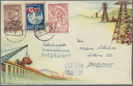 1951/58, Covers By Air (9 + 1 Surface Mail-ppc)  To CSR Or East Germany Inc. Several Stamps Not Often Seen On... - Korea (Noord)