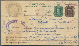 1958/1975 (ca.), Group Of Four Registered Stationery Envelopes "Valor Declarado" (two Used, Two Unused), Rare... - Colombia