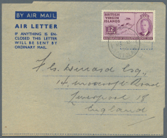 1950/1992 (ca.), Small Group With About 40 Used And Unused Airletters And AEROGRAMMES With Some Better Items Incl.... - Iles Vièrges Britanniques