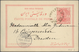 1894/1898: Five Postal Stationery PRIVAT Picture Cards, With 1894 4ch. Reply Part Of Double Card Depicting Spring... - Iran