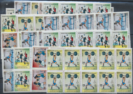 1975/83: Huge Mint NH Stock In Blocks V.f. Including 32 Sets Of The 1975 Taurus Railway And Many Saddam Hussein... - Irak