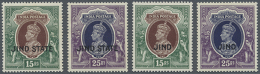 JIND 1937-43: Two Complete KGVI. Sets Mint, With 1937 Set Of 18 Up To 25r. Including Anna Values In Blocks Of Four... - Andere & Zonder Classificatie