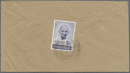 Ghandi, 1948: 3½ A. On Sea Mail Cover To Sweden And 12 A. (crease) On Air Mail Cover To Scotland; 1½... - Autres & Non Classés