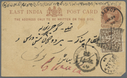 1868/1950, About 50 Items As Registered Stationery Envelopes, Three Letter Kashmir In Mixed Franking With Brit.... - Other & Unclassified