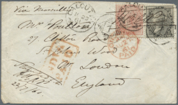 1858/1967, Useful Lot Of Five Letters With Different Franking All Sent To England Via Marseille. According To Age... - Autres & Non Classés