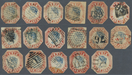 1854-55: Group Of 66 QV Stamps Including 32 Of ½a. Blue (three Pairs, Various Dies, Shades, Plate Flaws,... - Other & Unclassified