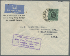 1936/37, FFC: IAL HK-Penang-London (1); Clipper (4) To Manila X2, Guam, Honolulu; Plus Philippines Clipper FFC To... - Andere & Zonder Classificatie