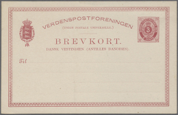 1880/1910 (ca.), Collection Of 42 Different Unused Stationeries (cards, Reply Cards And Envelopes) Incl. Types,... - Danish West Indies