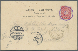 1893/1900, Shanghai LPO Card 1 C. Real Used W. Blue "LOCAL POST H JA 2 96"; Chefoo Wrapper Used Local; Japanese... - Other & Unclassified